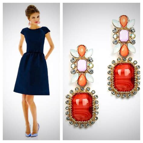 earrings go with blue dress.